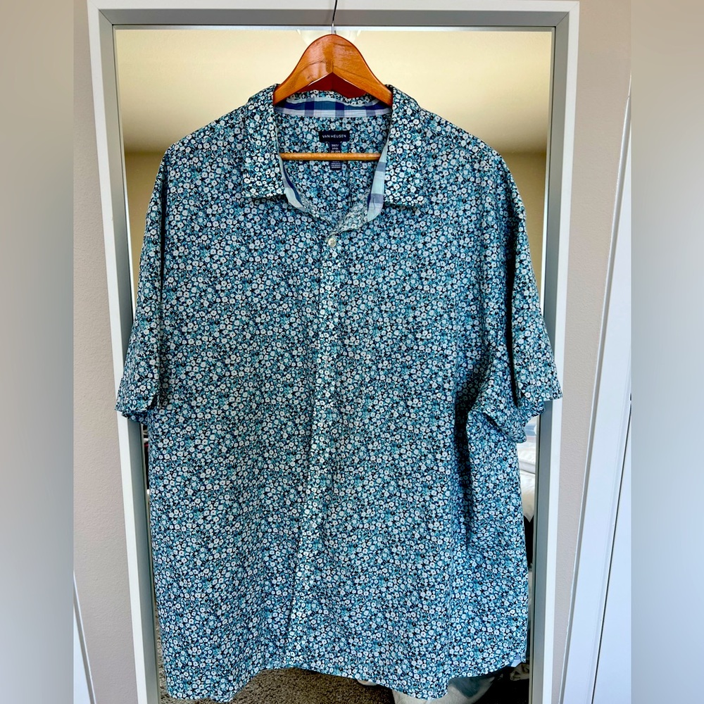 3XLT Van Heusen Short Sleeve Button Down Shirt